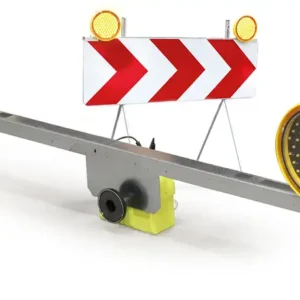 Pre-equipped bar for metal sheet signs with bi-flash Ø 200 with 80 LEDs  2 batteries case power supply