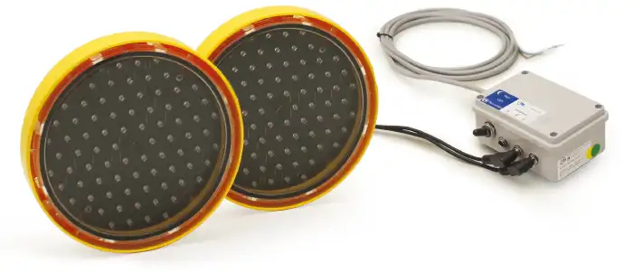 Bi-flash kit Ø 200 with 80 LEDs Rechargeable battery power supply