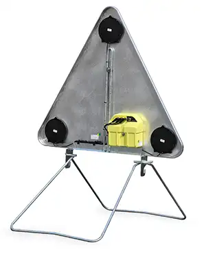 Lighting triangle 1000 tri-flash Ø 130 with 30 LEDs • Rechargeable battery power supply - Image 2