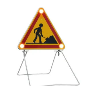 Lighting triangle 700 tri-flash Ø 70 with 12 LEDs Rechargeable batterie power supply