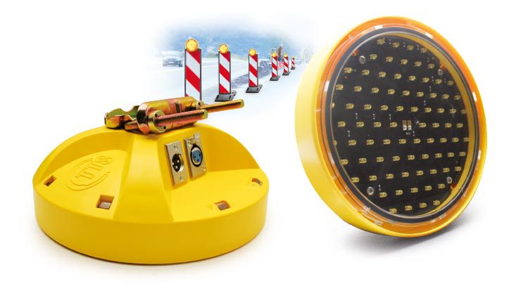 Optic Ø 200 with 80 LEDs • Scrolling • 12 V • Wired connection • with theft-prevention attachment